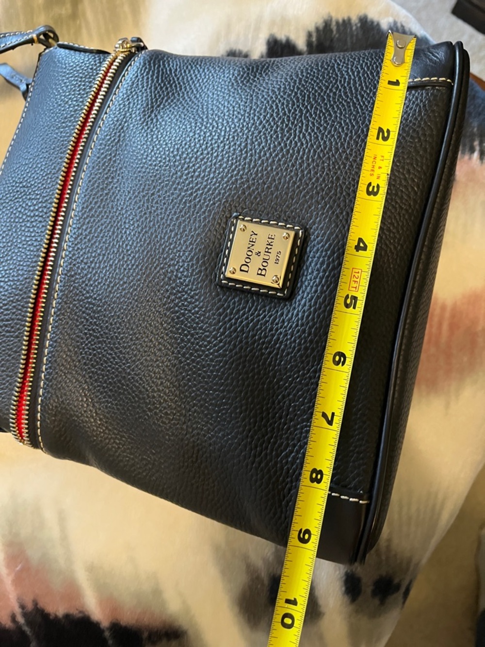 Dooney & Bourke Black Pebble Leather Crossbody with Front Zip NWT - Picture 12 of 13